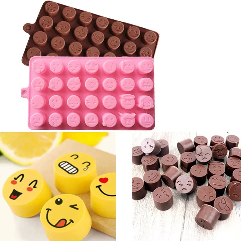 

Silicone Cake Mold 28 Grid Smiley Memes Expression DIY Chocolate Fudge Christmas Cake Ice Cube Mold Kitchen Baking Tool For Mold