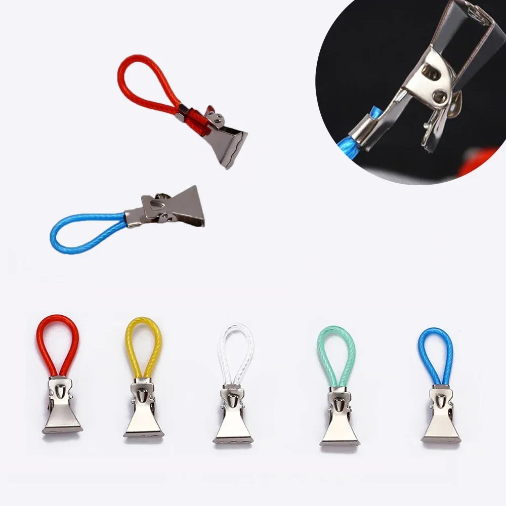 5Pcs/Set Metal Towel Clip Colorful Multifunctional Hanging Clip Hooks Parts Durable Waterproof Bathroom Kitchen Organizer Gadget