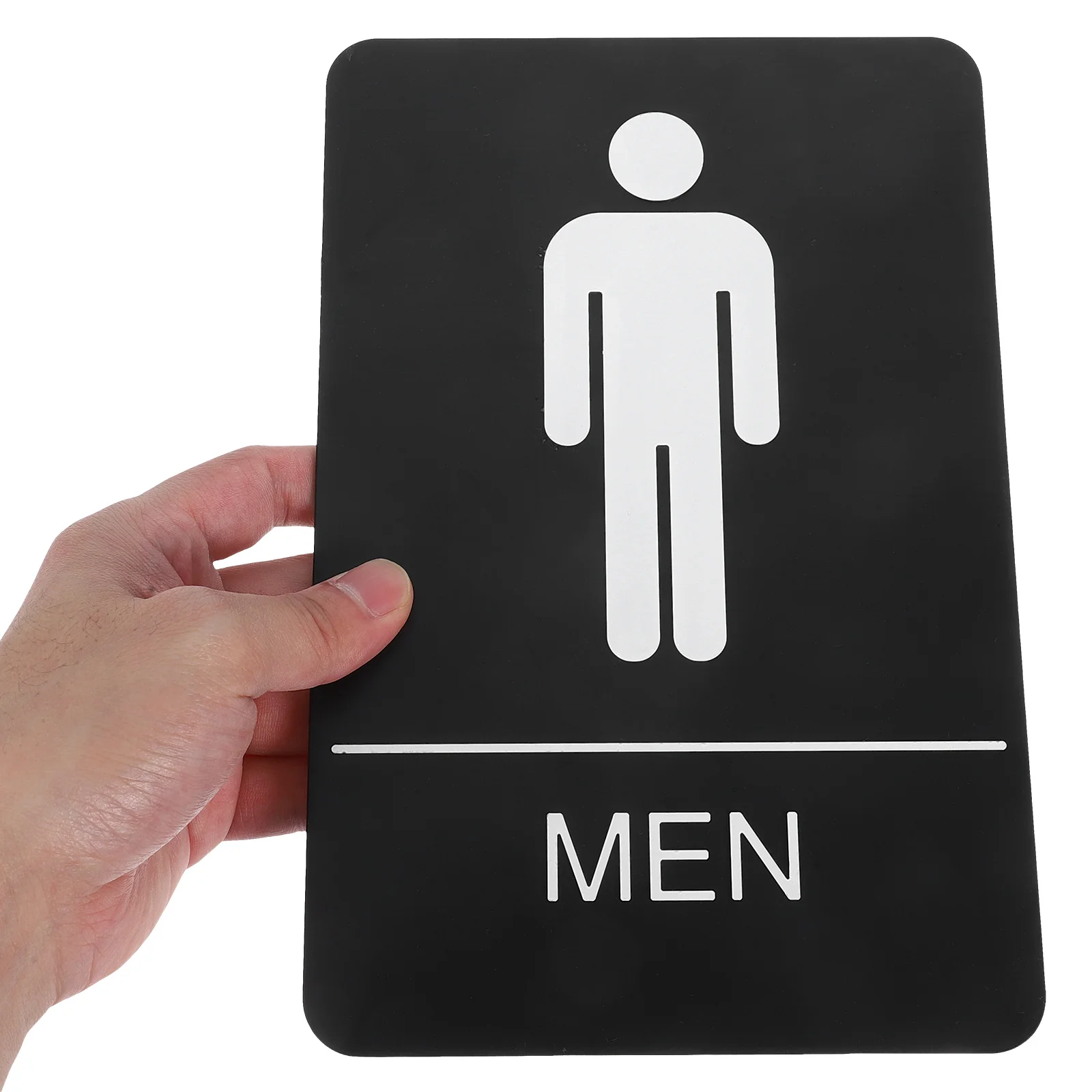 

Stylish Acrylic Mens Restroom Sign with Tactile Braille Easy Install Toilet Direction Decal for Inclusive Bathroom Navigation