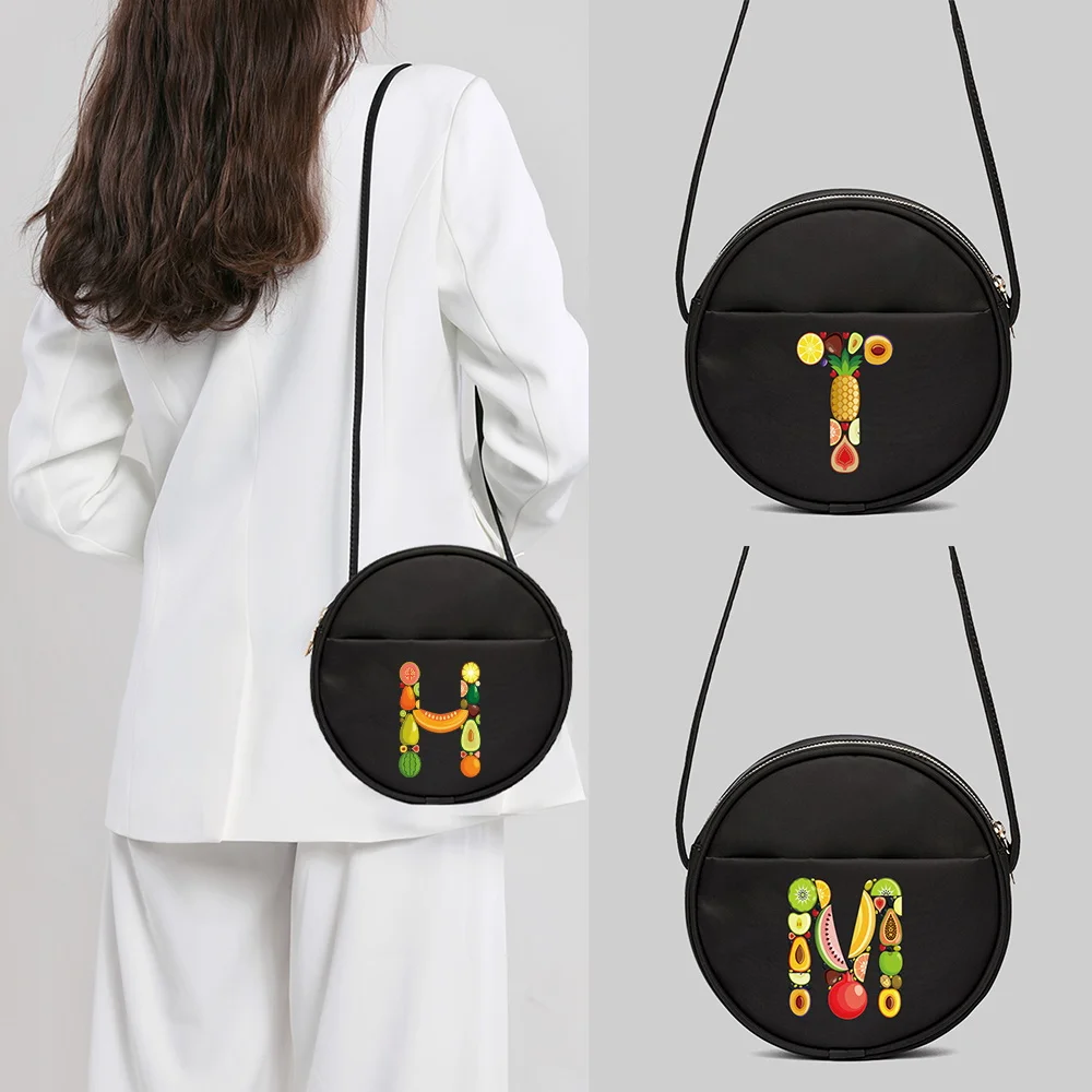 

Circular Casual Crossbody Shoulder Bag New Fashion Single Shoulder Bags Coin Purse Fruit Series Cosmetic Organizer Handbags
