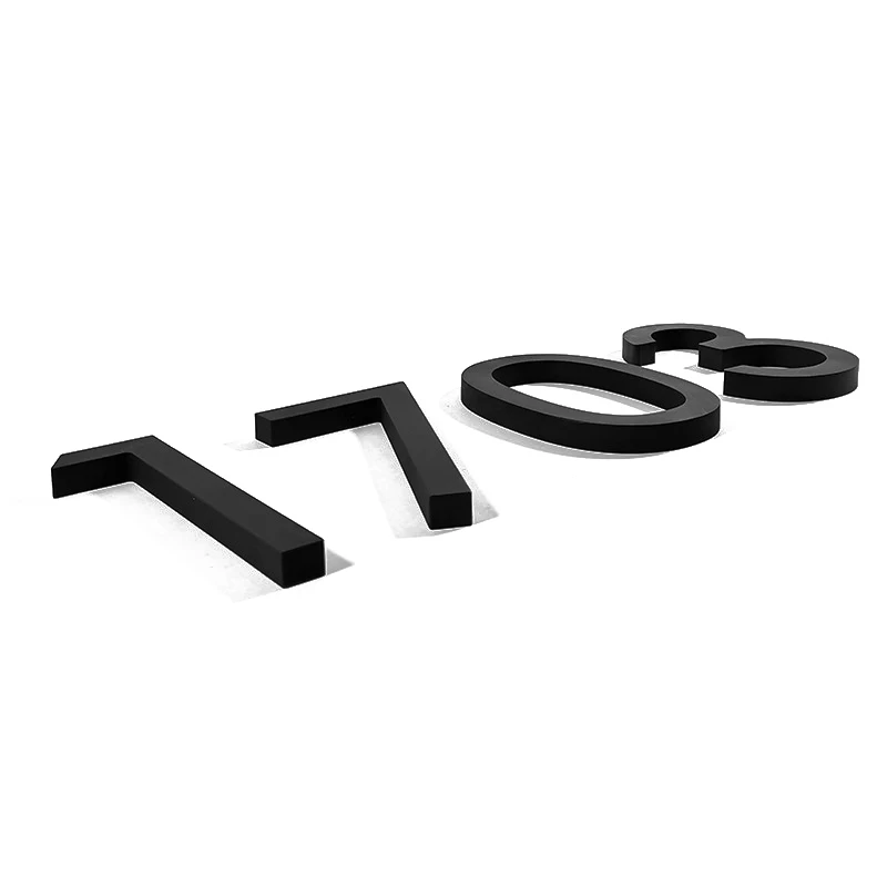 1PC Floating House Number,Modern Letters Door Alphabet,Home Outdoor Black 3D Numbers Address Door Number Plaques for Wall