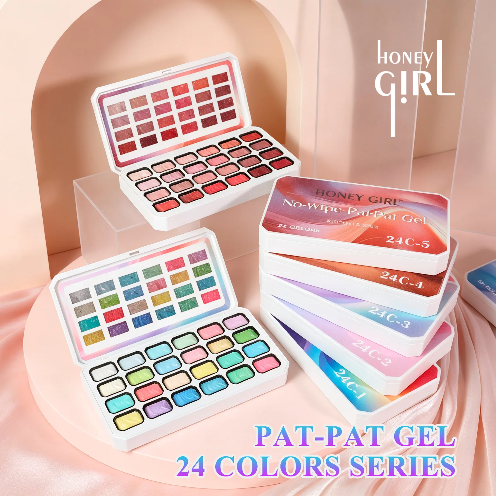 24Colors/Group Nude Fluorescent Color Pat Painting Gel Nail Polish for Gradient Stamping Drawing Gel Soak Off UV/LED Varnish