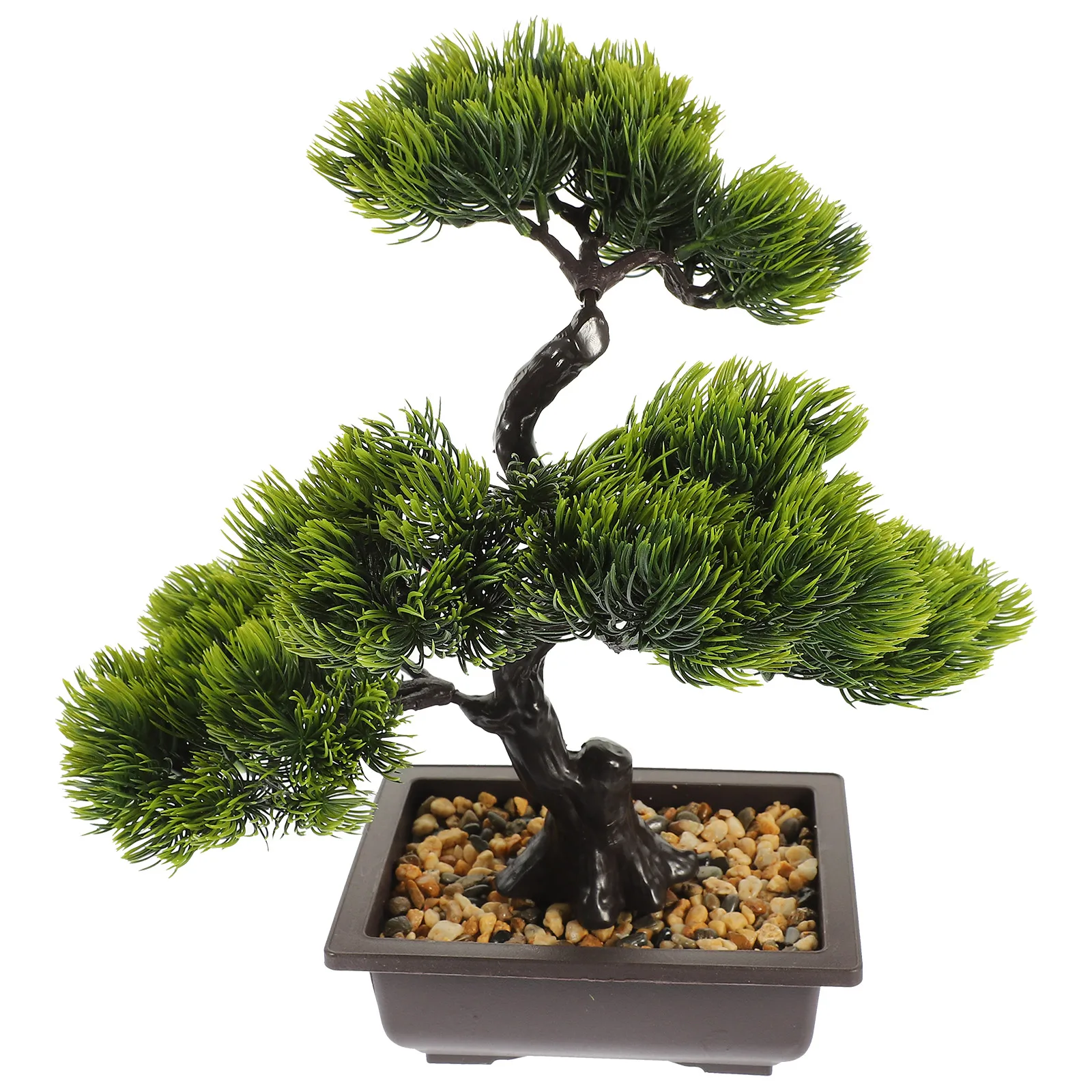 

Artificial Bonsai Pine Tree Realistic Fake Potted Plant for Desk Decor Indoor Small Desktop Ornament Home Office