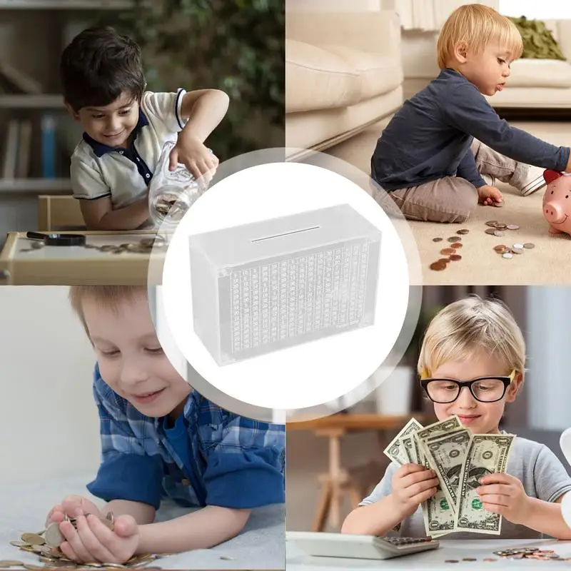 Money Box With Counter Acrylic Clear Coin Bank Transparent Money Cash Saving Box Money Banks For Children Adults