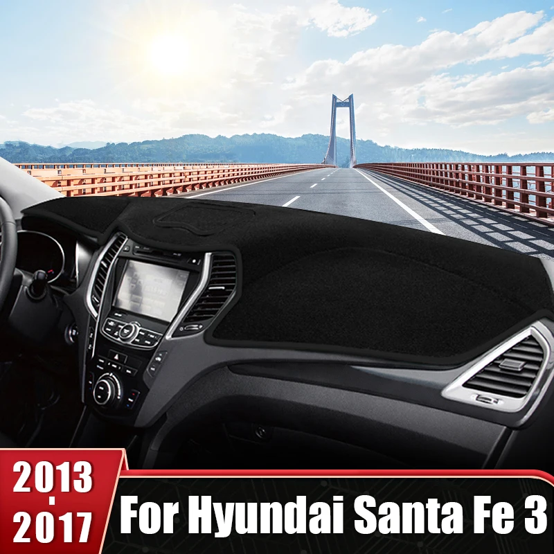 

For Hyundai Santa Fe 3 2013 2014 2015 2016 2017 Car Dashboard Cover Sun Shade Avoid Light Mat Anti-UV Non-Slip Pad Accessories