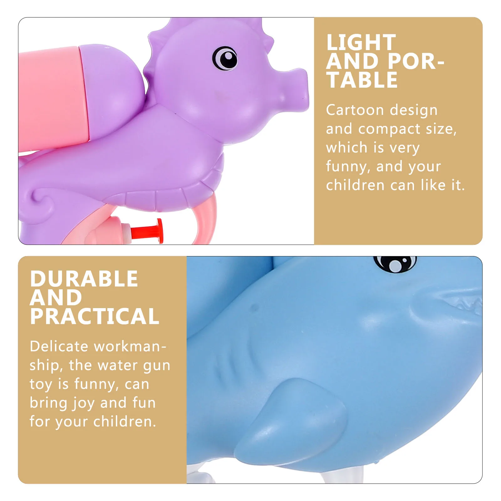 

4 pcs Cartoon Water Gun Toy for Kids Bright Color Cute Animal Design Plastic Spray Shooters Beach Pool Summer Outdoor Fun