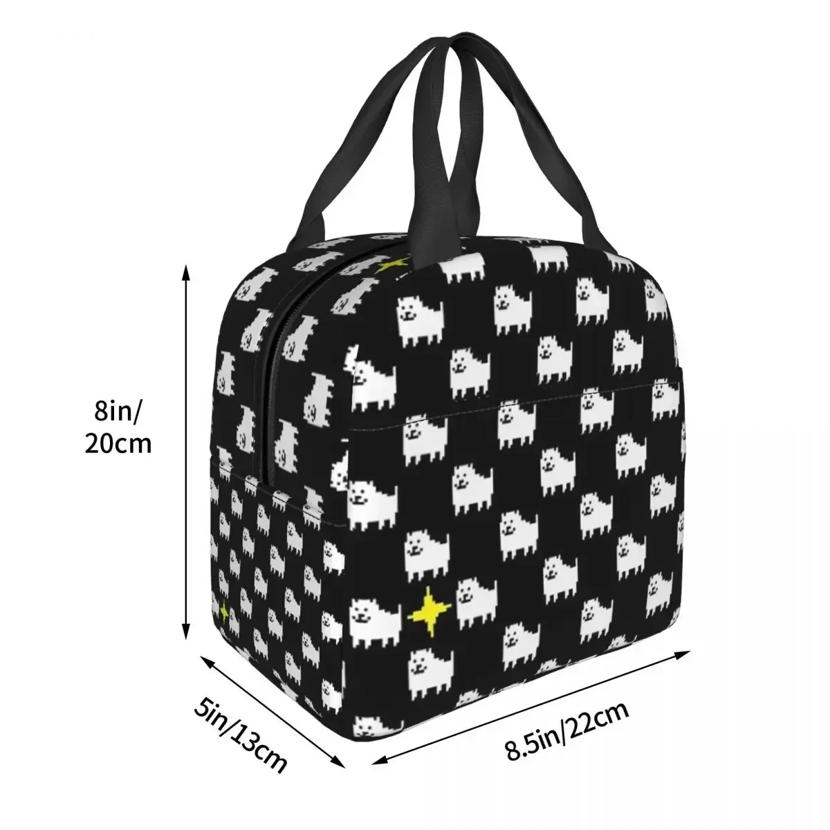 Undertale Dog Heart Lunch Bags Bento Box Waterproof Lunch Tote Leakproof Picnic Bags Cooler Thermal Bag for Woman Student Work