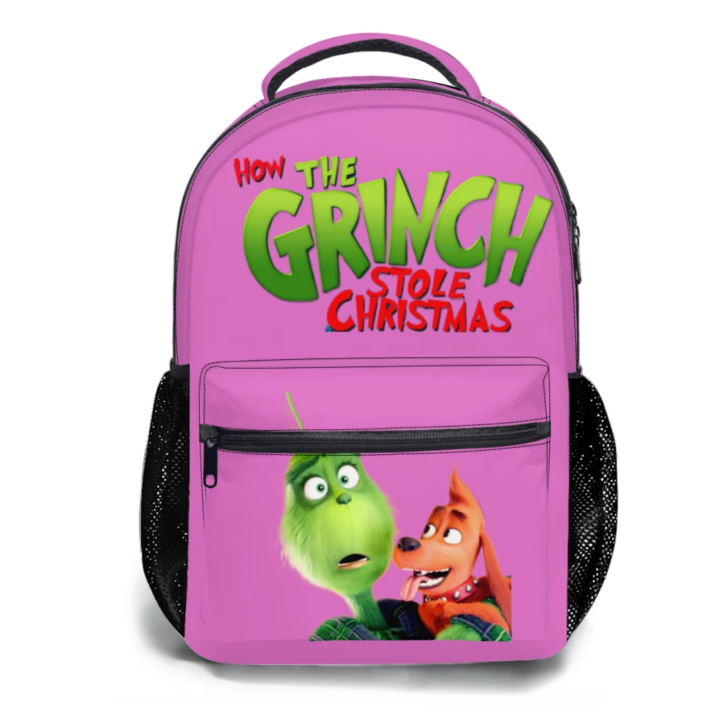 Cartoon-G-Grinchh-Kids New Female Fashion High Waterproof College Backpack Laptop Travel Book Bag 17inch