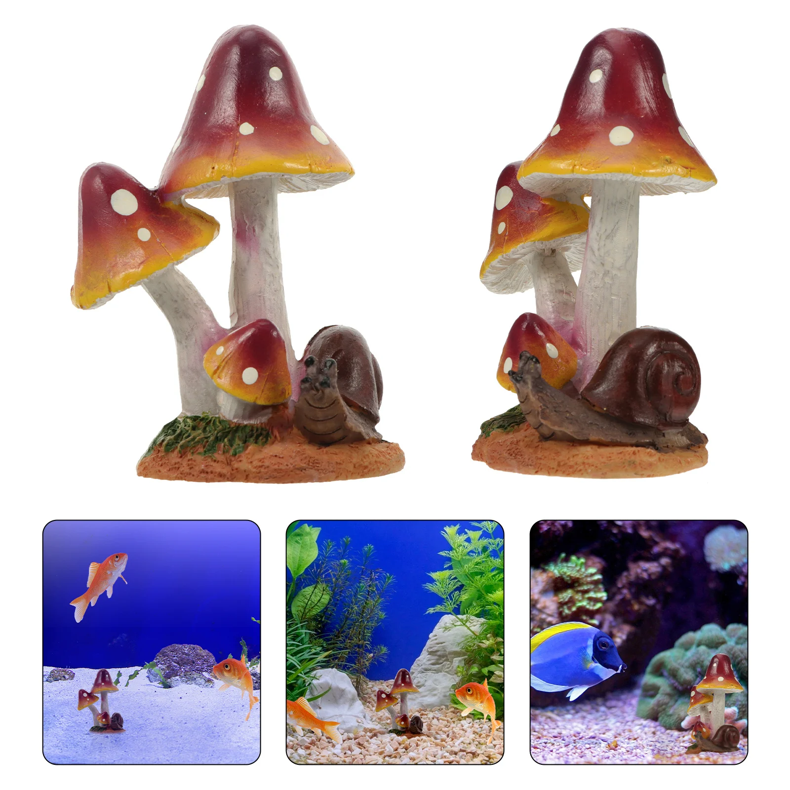 

Resin Mushroom Aquarium Decoration Worry Free Use No Special Maintenance Visual Appeal for Fish Resin Mushroom