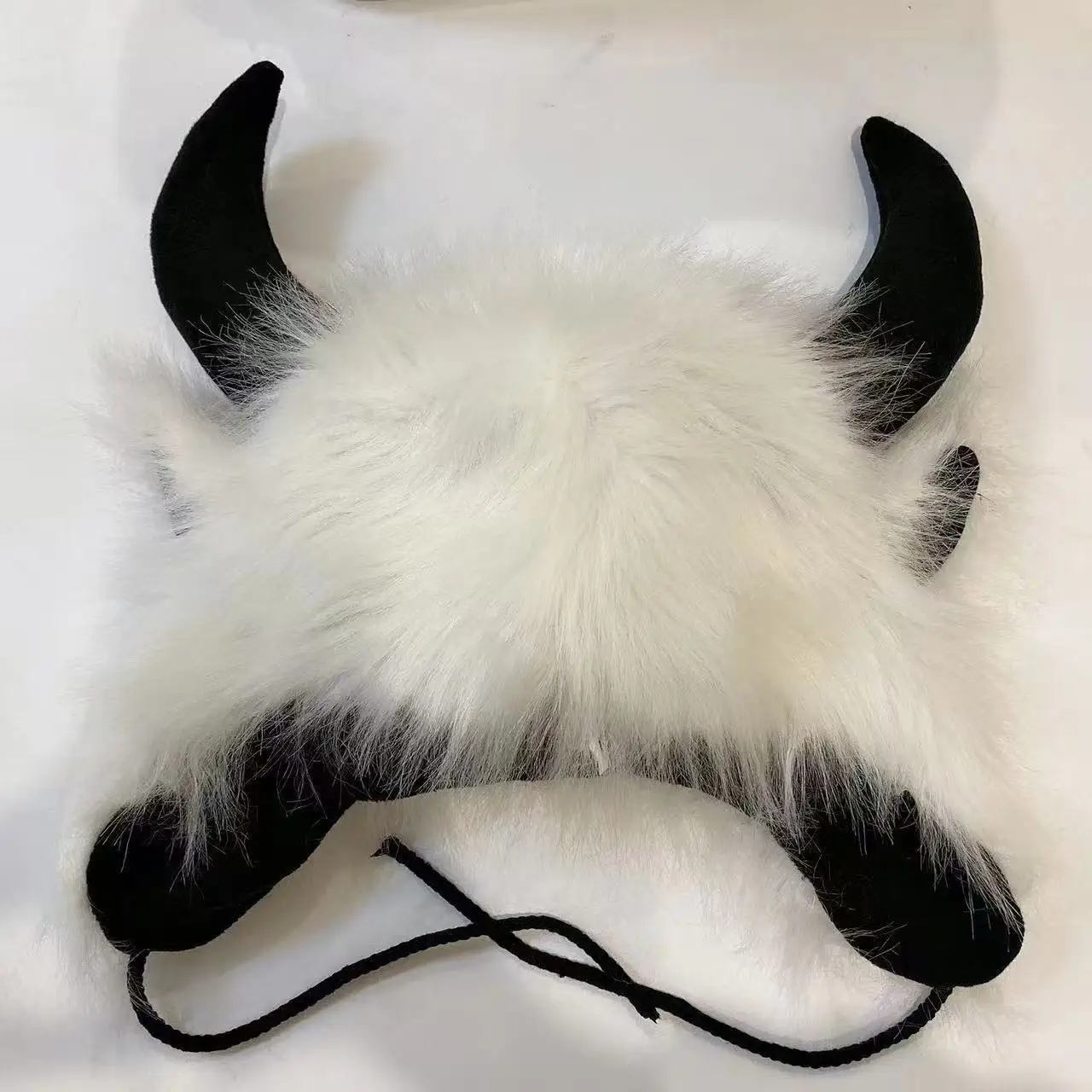 재미있는 겨울 두꺼운 소뿔 모자 남녀 공용 부드러운 플러시 귀 보호 모자 방풍 야외 사이클링 불 데몬 모자 남성 크리스마스 선물