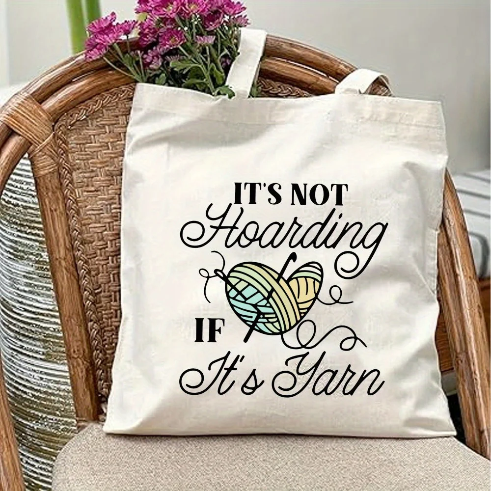 The Variegated Color Is a Normal Manufacturing Characteristic, Not a Defect. Funny Knitting Tote Bag, Neutral Couple, Crochet Qu