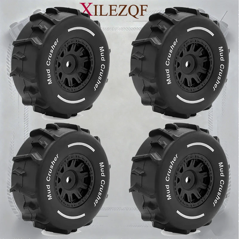 4PCS 72mm Sand Paddle Tires & Wheels Set RC Short Course Truck Upgrade Parts for 1/16 ARRMA MOJAVE GROM Desert Sand Terrain