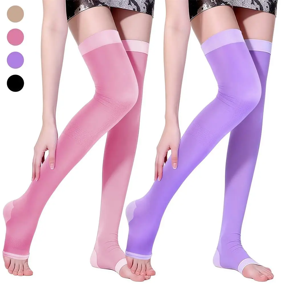 1 Paar Beauty Leg Stretch Socken, atmungsaktive Kompressionssocken für Damen, ultradünne Socken zur Fettverbrennung für Laufen, Reisen, Fliegen