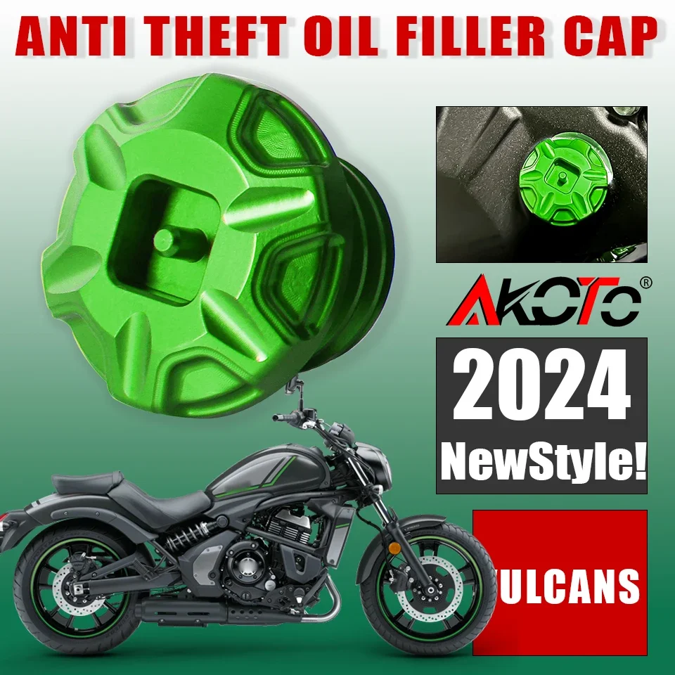 

Motorcycle Anti theft Oil Filler Cap Accessories Engine Oil Plug Cover For Kawasaki VulcanS Vulcan s 650 VN650 Vn900 2024+