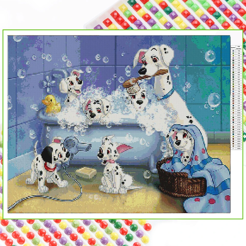 2020 New arrival DIY Diamond Painting Dog bathing 5D Square Diamond Embroidery Full Diamond Mosaic pattern Bathroom decor PP3890