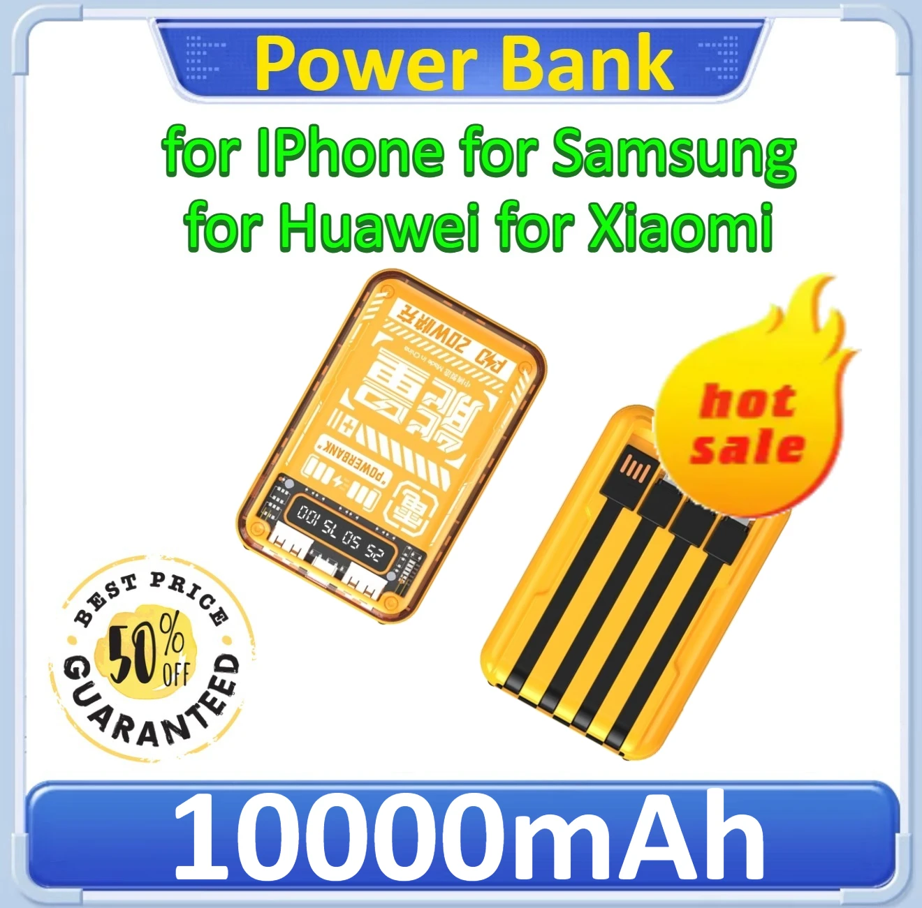 

Mini Gallium Nitride Power Bank Nitride Power Bank For iPhone for Xiaomi for Samsung for Huawei 10000mAh