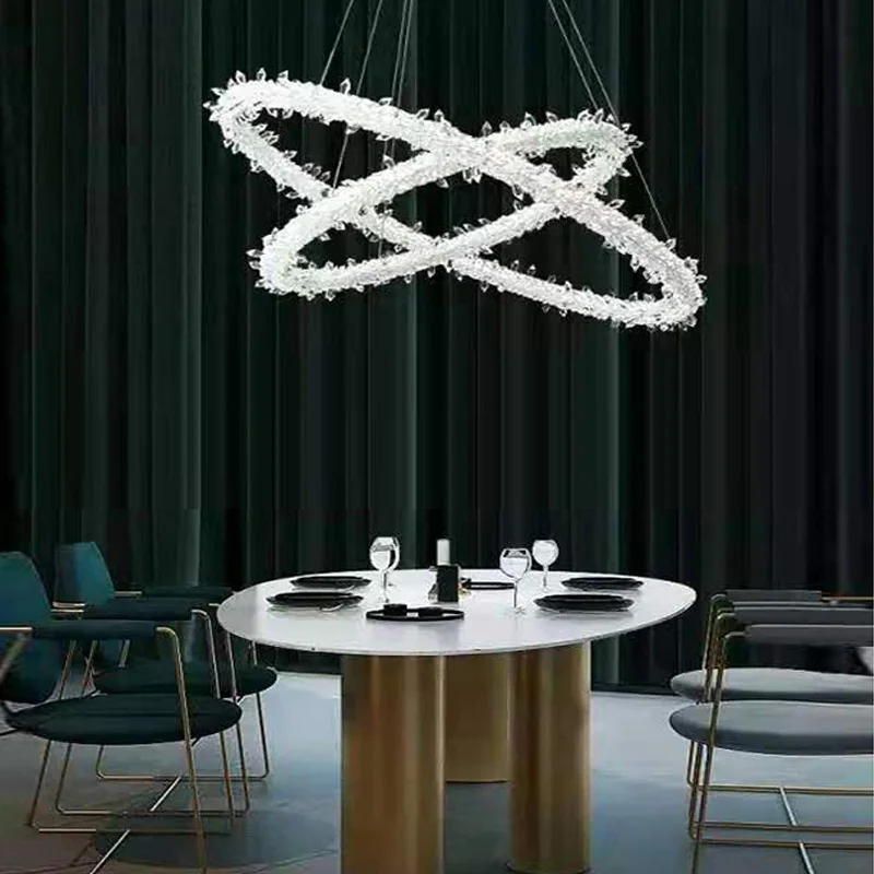 Imagem -05 - Francês Luz Lâmpada de Luxo Moderno Simples Sala Estar Jantar Quarto Iluminação Net Anel Vermelho Lâmpada Cristal