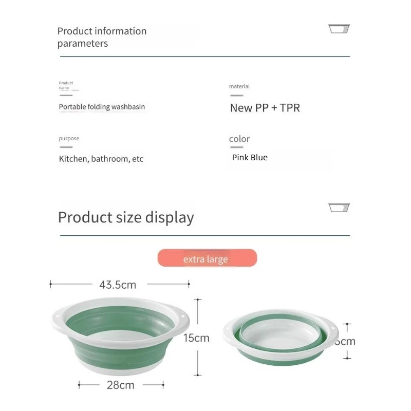 Lavabo pieghevole per il viso e i piedi del bambino Lavabo portatile per la casa Lavabo speciale per bambini per lavare i glutei e i piedi