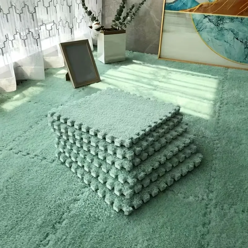 16 Pcs Baby Play Mat Soft Fluffy Interlocking Interlocking Floor Mat Anti Slip EVA Foam Mat Suitable for Bedrooms Home Décor.