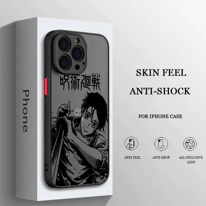 Jujutsu Kaisen Fantasy Anime Hülle für iPhone 17 16E 16 15 14 13 12 Mini Pro Max Plus Mattierte Durchscheinende Weiche Schutzhülle