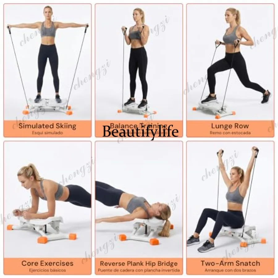 Ski Machine Trainer: Indoor Ski Simulator with Resistance Bands Balance Board - Low Impact Stepper Exercise