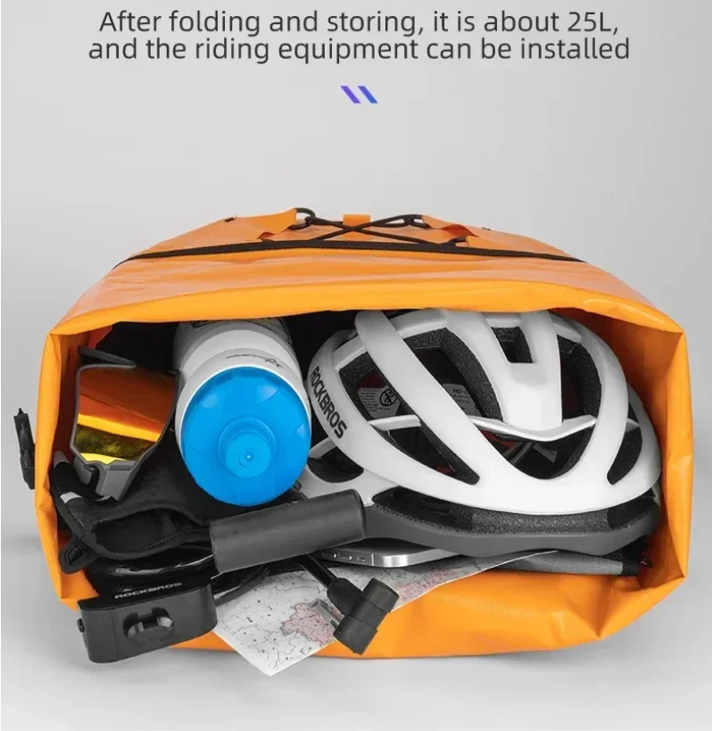 

ROCKBROS Велосипедная сумка-корзина Водонепроницаемая вместительная сумка для велосипеда емкостью 25 л Горная дорога Велосипедное хвостовое сиденье Длинная дорожная двухсторонняя сумка для велосипеда