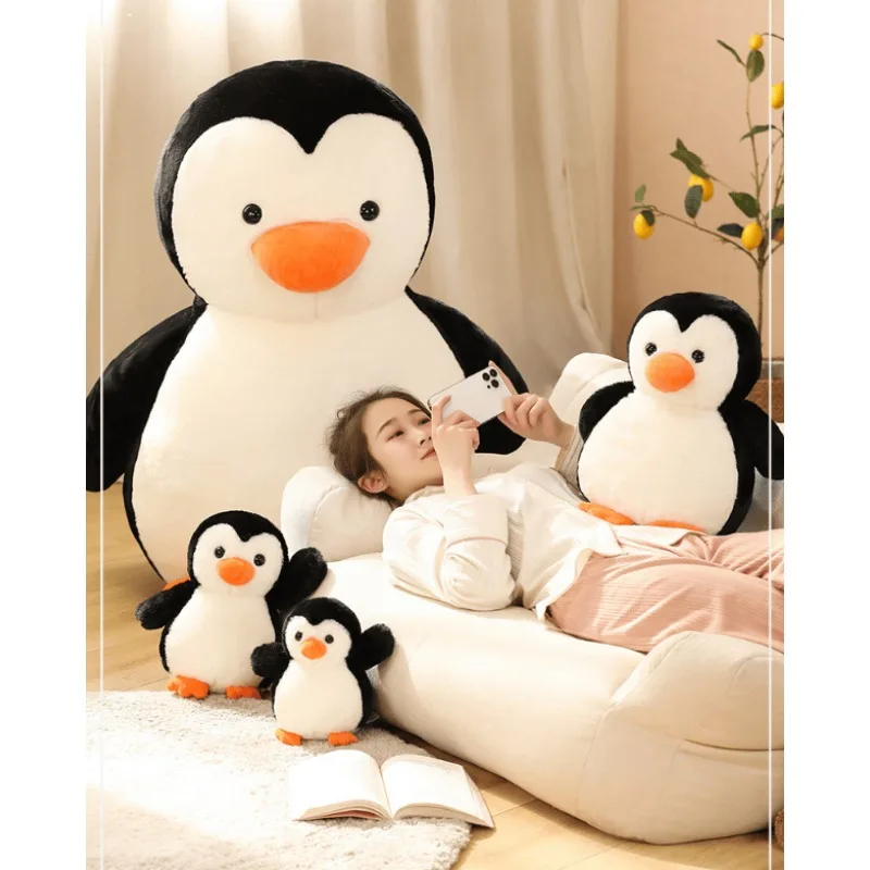 

Плюшевая игрушка-пингвин - мягкая пушистая с черно-белым дизайном, прочный материал, милый декор для комнаты, подарок для фанатов животных