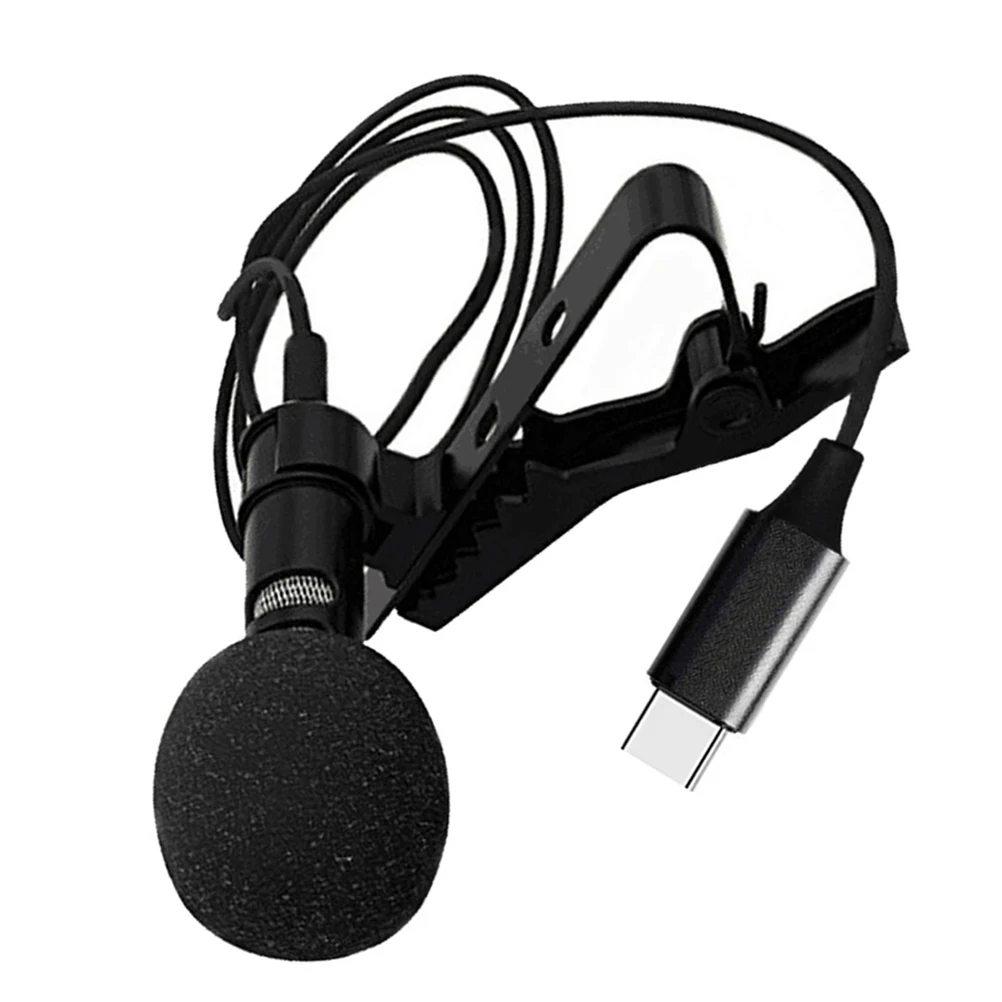 

Mini Phone Microphone Lavalier Mic Portable Wired Condenser Microphone for Live Broadcast Gaming Vlog Recording Noise Reduction