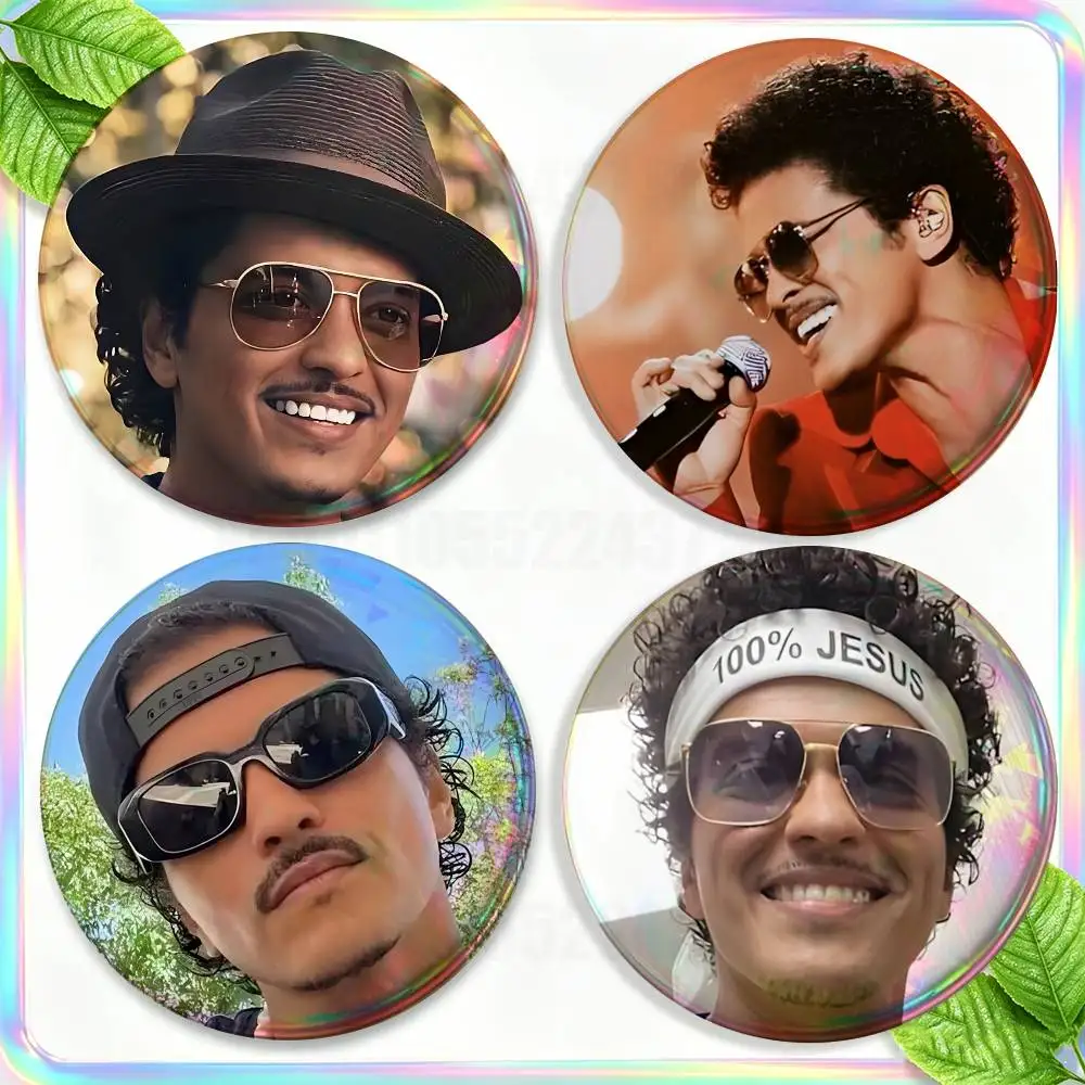 

Singer Hot B-Bruno M-Mars 2-piece set Pins Backpack Clothes Jewelry Accessories Round Brooch Button Badge Fans Collection Gifts