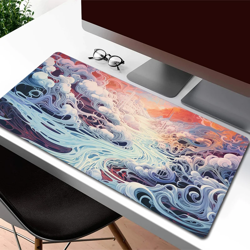 

Gaming Mouse Mat Art Line Large Rubber Mouse Pad Gamer Non-Slip Keyboard Mousepad Game Locking Edge Computer Desk Mat Carpet XXL