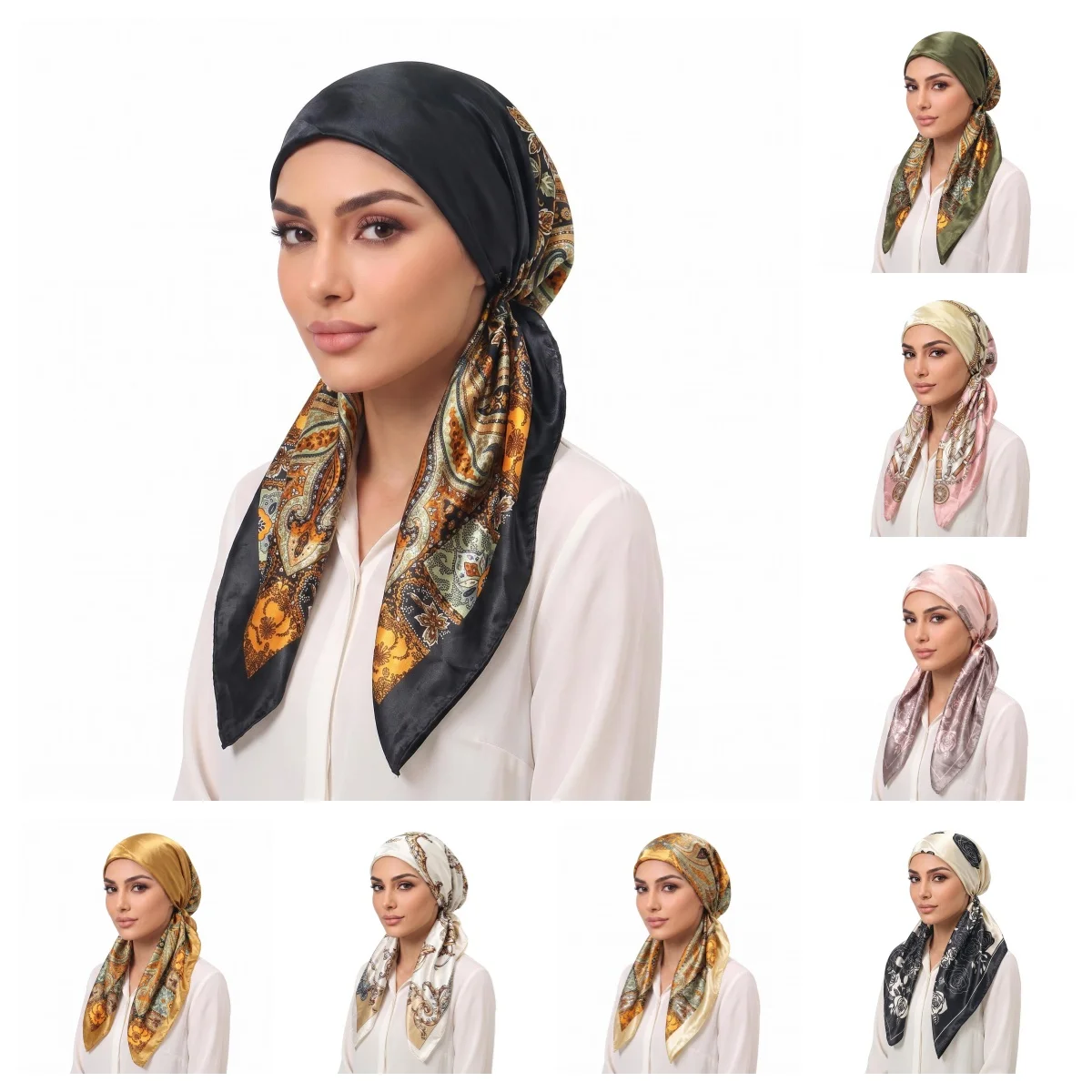 2026 Soft Satin Headscarf for Women Fashion Muslim Turban Chemotherapy Cap Hair Loss Cover Stylish Bandana Wrap