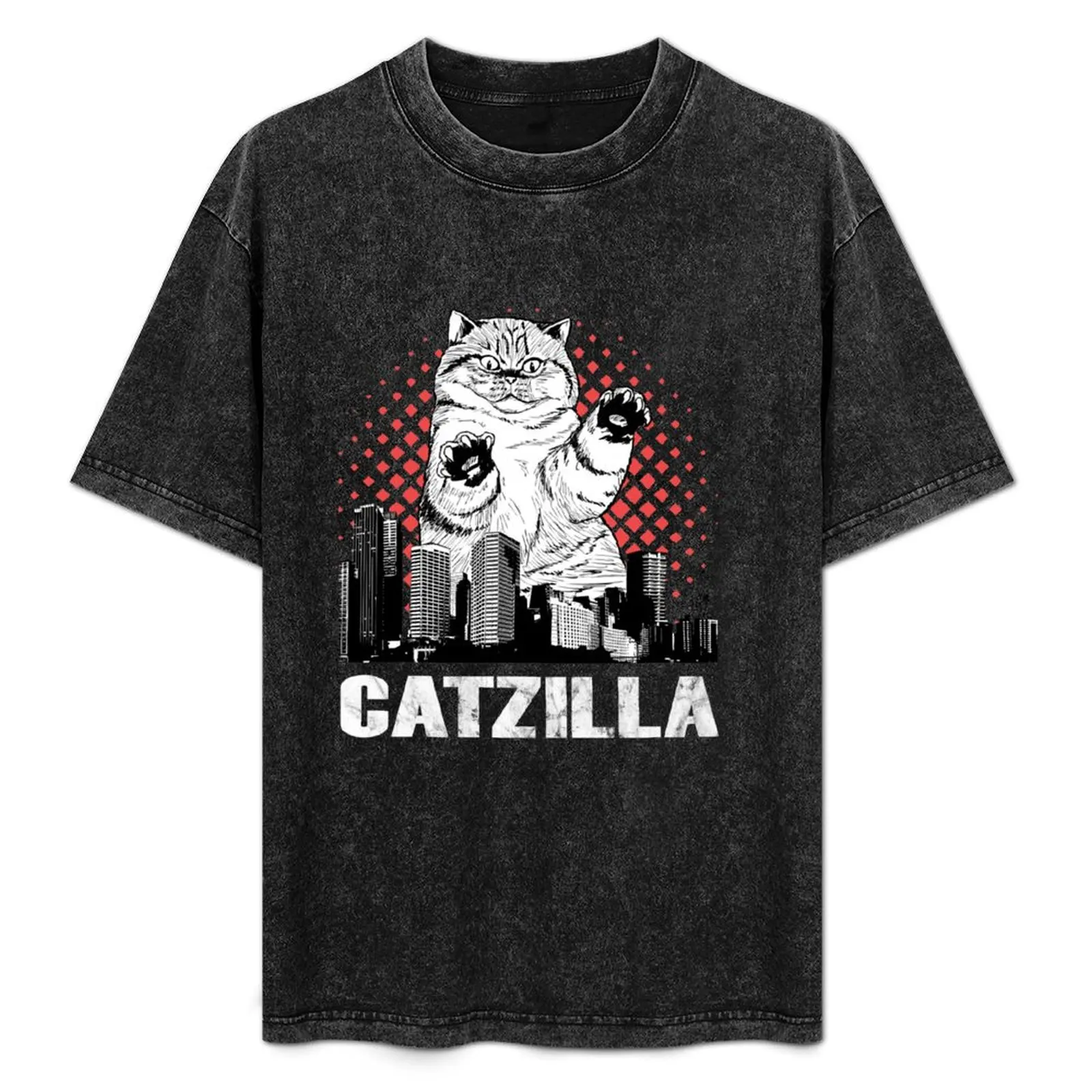 

Catzilla Cat Cats Lover Pet Gift T-Shirt Plus Size Workout Short Sleeve Top