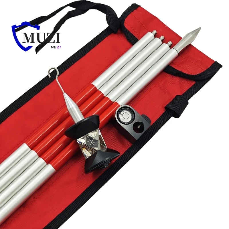 

NEW Silver 360 Degree GRZ101S, Mini 360 Degree Prism with 4 Poles for Leica Total-station Prism Topography Surveying Accessories