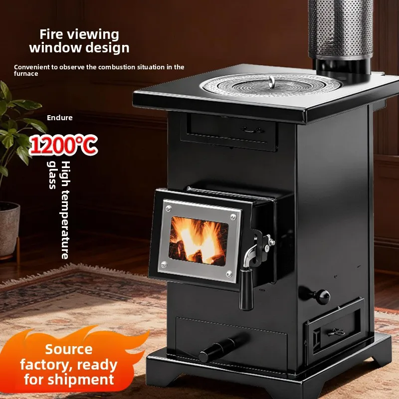 High-end firewood gasifier Household rural firewood stove Winter heating stove Firewood and coal dual-purpose gasifier Baking