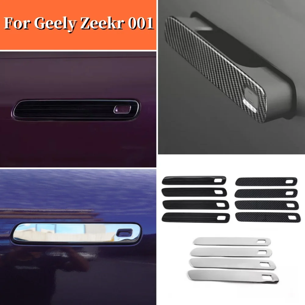 

For Geely Zeekr 001 Accessories 2021 2022 2023 2024 ABS Car Door Knob Protector Sticker Door Handle Frame Cover Garnish Trim