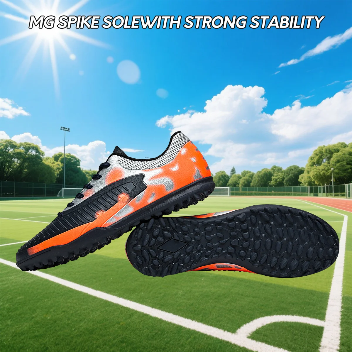 Unisex Adult TF Football Boots, Wear-resistant Rubber Studs, Lightweight Comfort Soccer Cleats for Daily Match Training