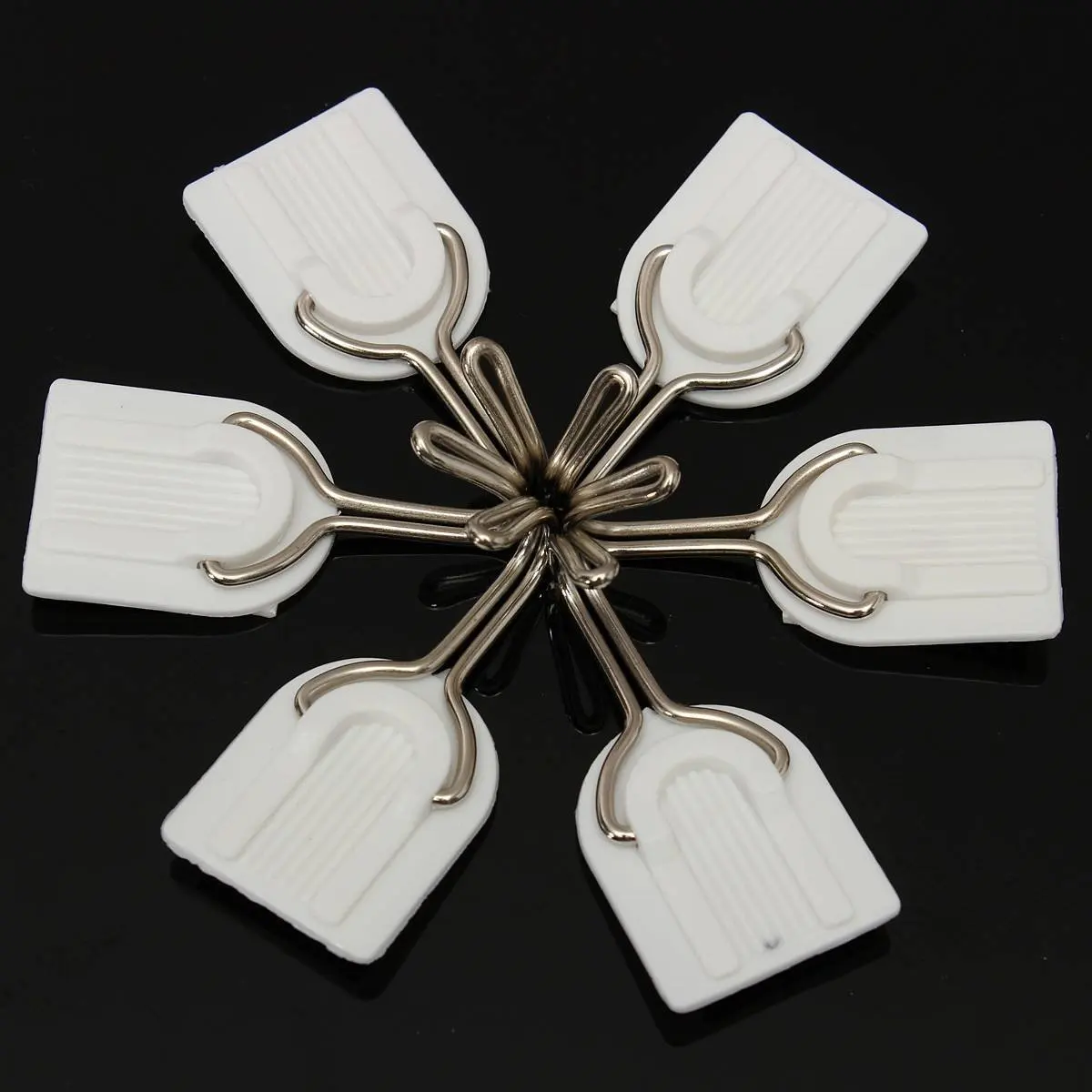 6 pieces Wall Door Hook Towel Holder Self-adhesive Bathroom Kitchen Glue Hook white