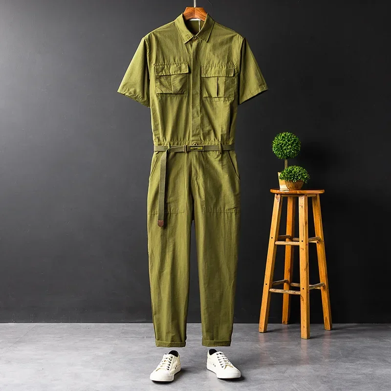 Family Health Manager Housekeeping Working Overall Cleaning Work Wear Summer Short Sleeve Jumpsuit Streetwear Coverall Trousers