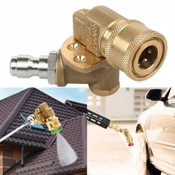 4500PSI High-Pressure Rotating Nozzle, 5 Adjustable Angles, Brass Quick Connect, 180° Rotation for Tight Spaces & Cleaning