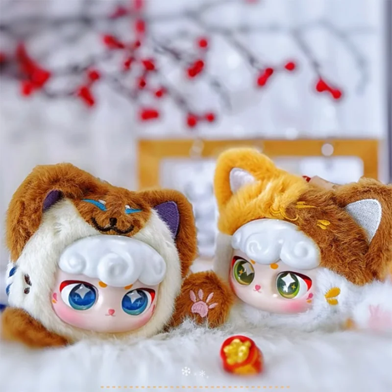 Lucky Meow Series Blind Box لطيف عمل الشكل تخمين حقيبة أزياء اليدوية قلادة لعبة هدية لصديقتك والفتيات