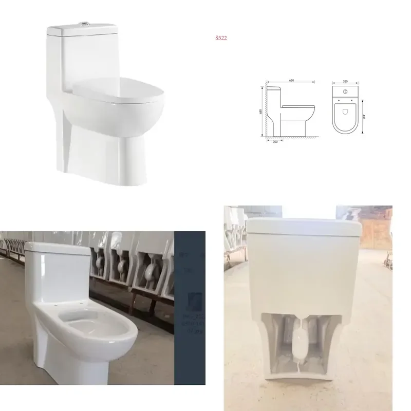 Modern Ceramic Bathroom Siphon Integral Toilet Sanitary Ware Floor Mounted High Quality