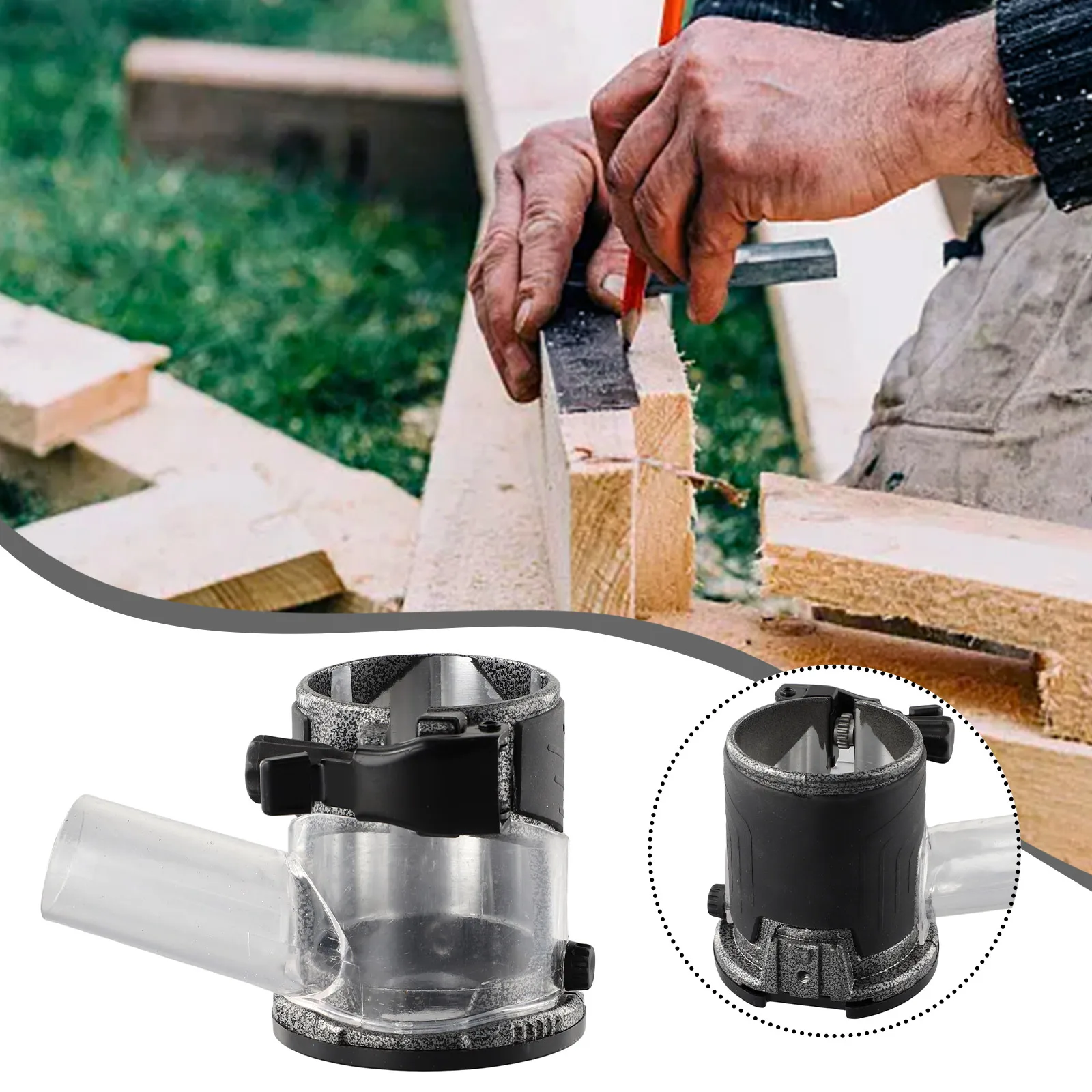 65mm Aluminum Alloy Plunge Router Base With Dust Collection Port Non-slip Handle For Woodworking Trimming Milling And Carving To