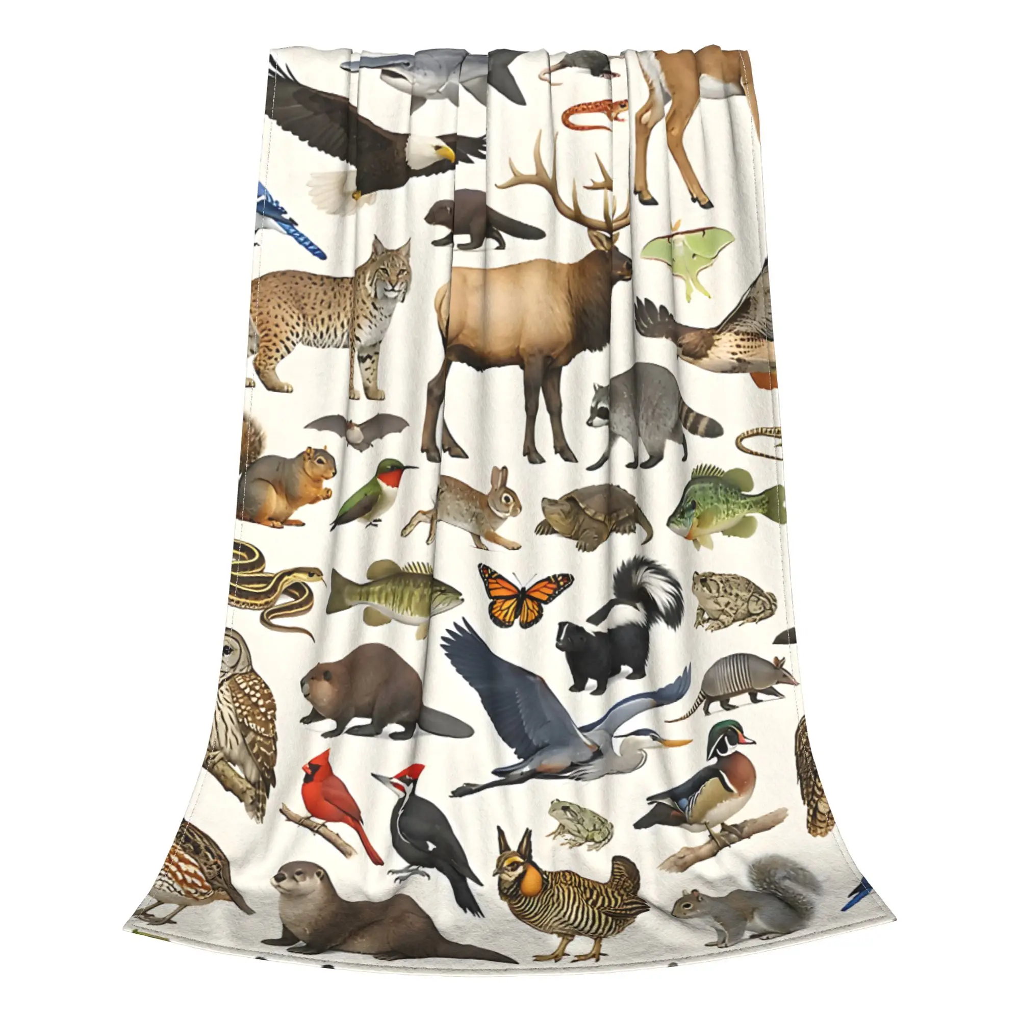 1PC Home Cutecore Animals Of Missouri Style Identification Chart  Blanket Super Cosy Plush Home Living Room Sofa halloween