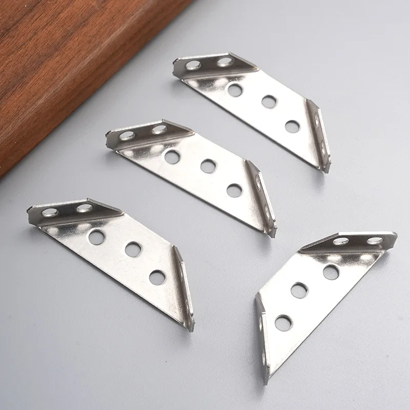 4pcs Corner Brackets Multifunctional Furniture Connector Fastener 90 Degree Right Angle Woodworking Stabilizer Hardware Screw