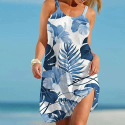 Summer New 3D Printed Sexy Strap Sleeveless Beach Dress Women's Dress Hawaiian Tank Top Feminino Pajamas Traf Fashion