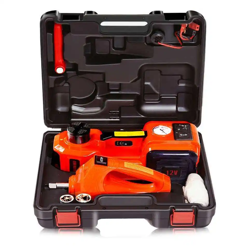 5 in 1 Electric Hydraulic Car Jack 5T DC12V Car Jacks With Impact Wrench Tire Inflator Built-in LED Light