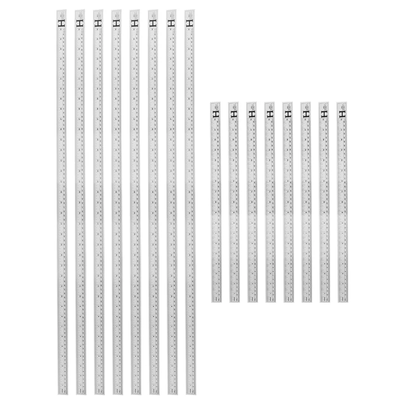 16Pcs Adhesive Measuring Tape Metric Tape Measure Sticky Measurement Double Scale Sewing For Table Saw Fence Workbench