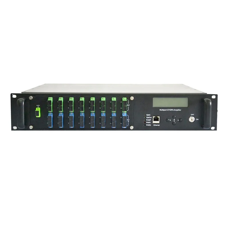 Triple Play  4 8 16 32 port EDFA CATV 1550nm Optical Amplifier with  1310 1490