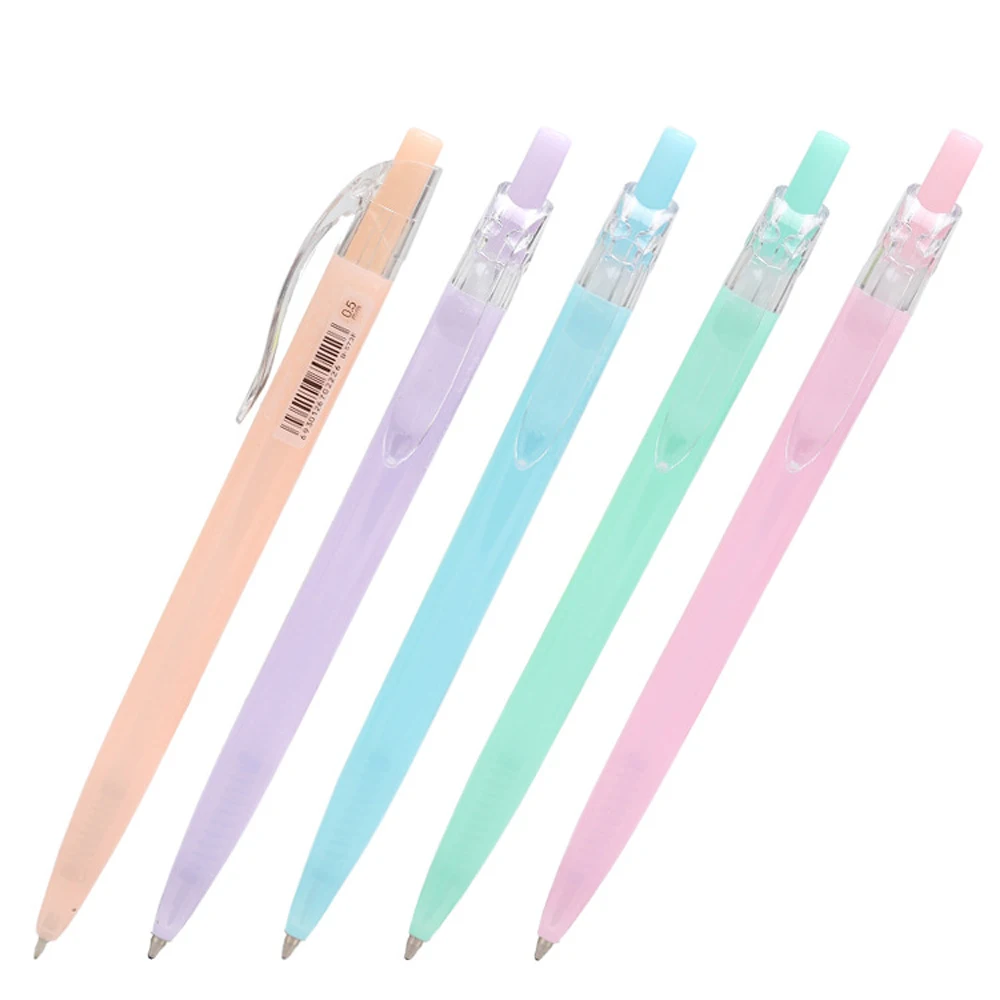 5Pcs Schreibwaren Nette 0,5mm Blau Tinte Stift Kugelschreiber Schule Liefert Büro Lernen Schreiben Kugelschreiber Einfache Super Gute schreiben – Detail 8