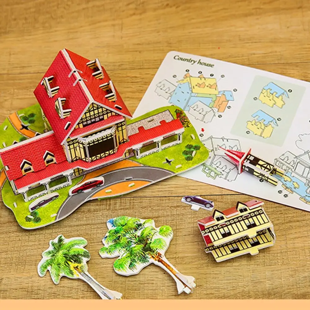Creative Paper 3D Paper Puzzle Room Educational DIY Kitchen Model Gift